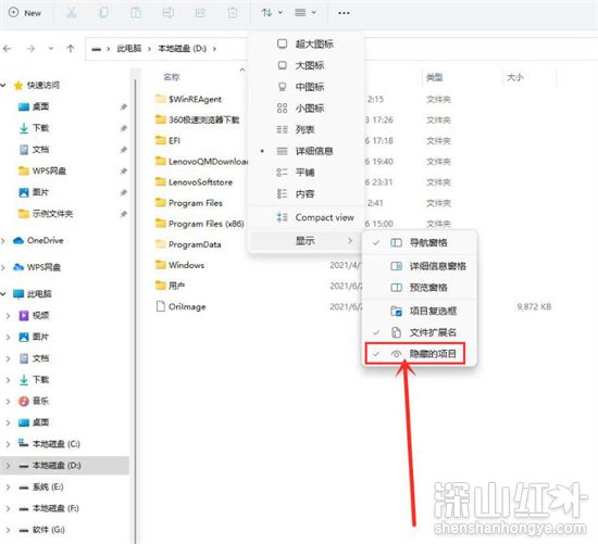 win11如何查看隐藏项目 win11如何查看隐藏文件(图3)