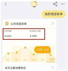 淘宝如何查看月消费金额